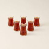 Evidea | Evidea Kitchen Bloom Ring 6'lı Çay Bardak Seti - Şeffaf / Beyaz
