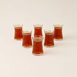 Evidea | Evidea Kitchen Golden Spring 6'lı Çay Bardak Seti - Şeffaf / Beyaz