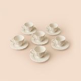 Evidea | Evidea Kitchen Göreme 12 Parça 6 Kişilik Kahve Fincan Takımı - Beyaz - 90 ml