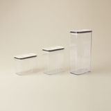 Evidea | Evidea Kitchen Moeno 3'lü Vakumlu Kavanoz Seti - Beyaz - 1,2 lt + 1,8 lt + 3 lt