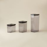 Evidea | Evidea Kitchen Moeno 3'lü Vakumlu Kavanoz Seti - Siyah - 1,2 lt + 1,8 lt + 3 lt