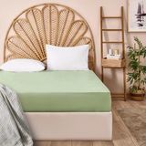 Evidea | Evidea Soft Basic Çift Kişilik Düz Kenar Saten Çarşaf - Yeşil - 240x260 cm