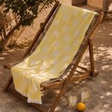 Evidea | Evidea Soft Çiçek Desenli Plaj Havlusu - Hardal - 70x140 cm