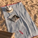 Evidea | Evidea Soft Mare Plaj Havlusu - Ekru / Mavi - 70x140 cm