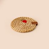 Evidea | Evidea Soft Nar Nakışlı Bardak Altlığı - Bej - 13x13 cm