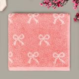 Evidea | Evidea Soft Ribbon Yüz Havlusu - Pudra / Pembe - 50x90 cm