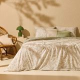 Evidea | Evidea Soft Zen Kolay Ütülenir Çift Kişilik Nevresim Takımı - Ekru / Yeşil