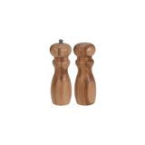 Evidea | Excellent Houseware 2'li Bambu Tuz ve Karabiber Değirmeni - Kahverengi - 16 cm