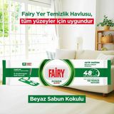 Evidea | Fairy 50'li Mop Uyumlu Yer Temizlik Havlusu - Beyaz Sabun
