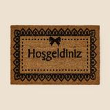 Evidea | Giz Home Koko Hoşgeldiniz Kapı Önü Paspası - Bej / Siyah - 40x60 cm