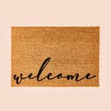 Evidea | Giz Home Koko Welcome Desenli Kapı Paspası - Bej / Siyah - 40x60 cm