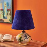Evidea | HMY Design Okyanus Mavi Başlıklı Seramik Abajur - Renkli - 40 cm