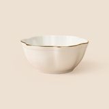 Evidea | İpek Dalgalı Kase - Kırık Beyaz / Gold - 10 cm