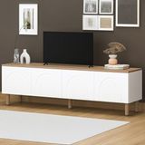 Evidea | Just Home 4 Kapaklı Bohem Tv Ünitesi - Beyaz - Suntalam - 180 cm