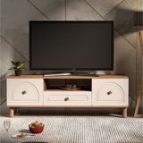 Evidea | Just Home Begonya 3 Kapaklı ve Raflı TV Ünitesi - Atlantik Çam - Suntalam - 150 cm