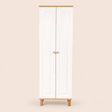 Evidea | Just Home Polo 2 Kapak ve 8 Raflı Çok Amaçlı Dolap - Safir Meşe / Beyaz - 182x36x60 cm