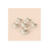 Evidea Kitchen Avanos 6'lı Kahve Fincan Takımı - Beyaz / Kahverengi - 90 ml