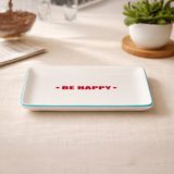 Evidea Kitchen Be Happy Kırmızı Pembe 13x18 CM Servis Tabağı