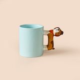 Evidea Kitchen Doggo Desenli Seramik Kupa - Mavi - 450 ml