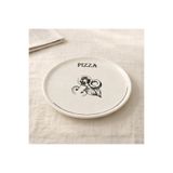 Evidea Kitchen Gourmet Krem Siyah 30 CM Pizza Tabağı