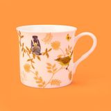 Evidea Kitchen Kuş Desenli New Bone Kupa - Renkli - 300 ml - Beyaz