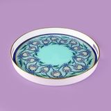 Evidea Kitchen Lale 35 cm Renkli Camlı Yuvarlak Tepsi