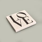 Evidea Kitchen Love Taş Renkli 10x10 cm Bardak Altlığı