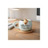 Evidea Kitchen Maymun Desenli Seramik Kupa - Mavi - 400 ml
