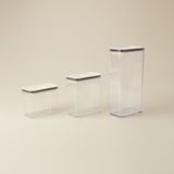 Evidea Kitchen Moeno 3'lü Vakumlu Kavanoz Seti - Beyaz - 1,2 Lt + 1,8 Lt + 3 Lt