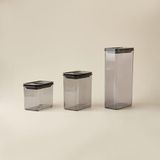 Evidea Kitchen Moeno 3'lü Vakumlu Kavanoz Seti - Siyah - 1,2 Lt + 1,8 Lt + 3 Lt