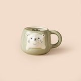 Evidea Kitchen Relax Fok Desenli Beyaz 500 ml Seramik Kupa