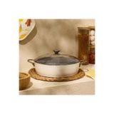 Evidea Kitchen Toscana Chef Basık Tencere - Beyaz / Gri - 30 cm