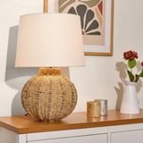 Evidea Lighting Borgo Kahverengi Beyaz 50x30 cm Abajur