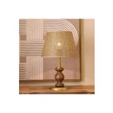 Evidea Lighting Fiona Ceviz Ayak Kahverengi Başlık 40 cm Ahşap Abajur