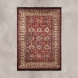 Evidea Line Afgan Desenli Kırmızı 160x230 cm Soft Halı