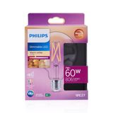 Evidea | Philips Dim Edilebilir Filament 806Lm Şeffaf Ampul 5,9/60 W G93 E27 - 2700K Sarı Işık