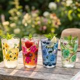 Evidea | Rakle Florina 4'lü Meşrubat Bardağı Seti - Renkli - 400 ml