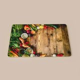 Evidea | Saban Ahşap Desenli Cam Kesme Tahtası - Renkli - 20x30 cm