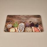 Evidea | Saban Sebze Desenli Cam Kesme Tahtası - Renkli - 20x30 cm