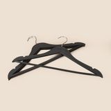 Evidea | Simple Living Ahşap Görünümlü 3'lü Plastik Askı - Antrasit - 43x23 cm