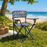 Evidea | Simple Living Zebra Desen Kamp Sandalyesi - Lacivert - 50x50x78 cm