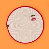 Evidea Soft 33x33 cm Ekru Kiraz Nakışlı Supla