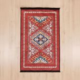 Evidea Soft 80x150 cm Kırmızı Uşak Saray Desenli Halı