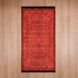 Evidea Soft Atlas Kırmızı 80x150 cm Afgan Desenli Halı
