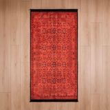 Evidea Soft Atlas Kırmızı 80x150 cm Afgan Desenli Halı