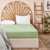 Evidea Soft Basic Çift Kişilik Düz Kenar Saten Çarşaf - Yeşil - 240X260 cm