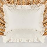Evidea Soft Basic Fırfırlı Ekru 50x70 cm 2'li Yastık Kılıfı