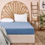 Evidea Soft Basic Mavi 240x260 cm Çift Kişilik Düz Kenar Çarşaf