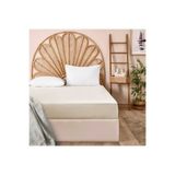 Evidea Soft Basic Tek Kişilik Düz Kenar Saten Çarşaf - Ekru - 160X240 cm