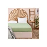 Evidea Soft Basic Tek Kişilik Düz Kenar Saten Çarşaf - Yeşil - 160X240 cm